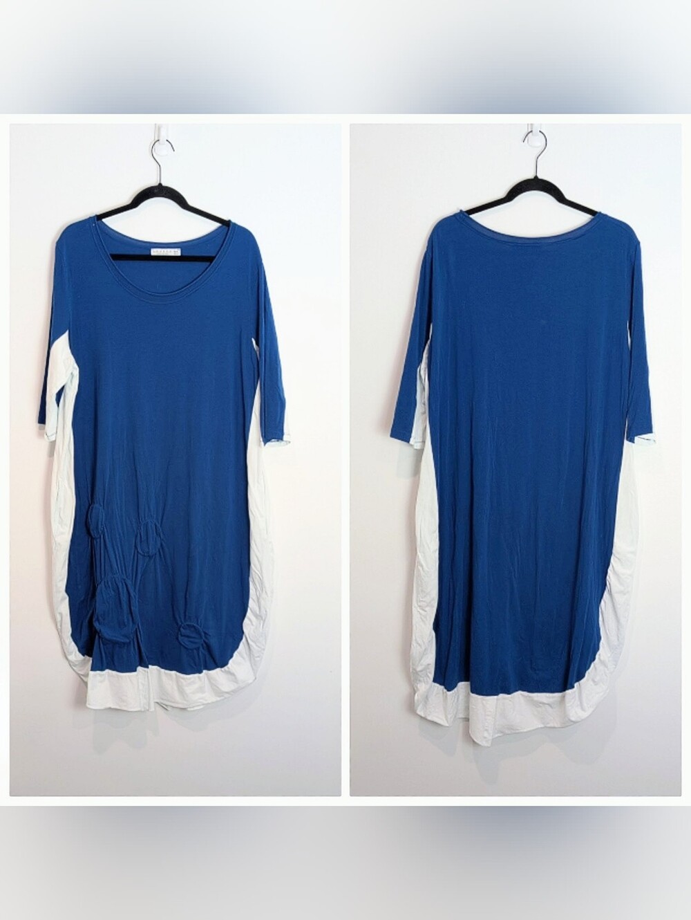 Luukaa Asymmetrical Bubble Textured Midi Dress Size 14 Lagenlook